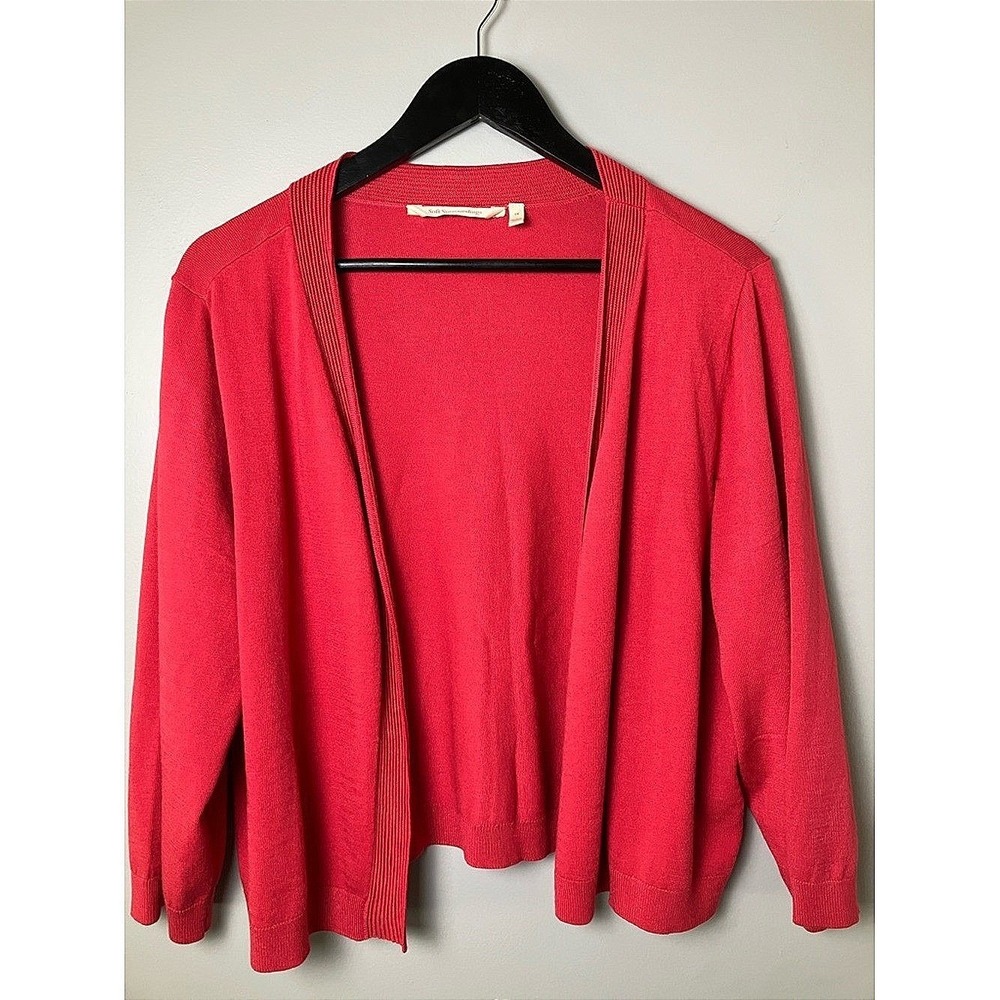 Soft Surroundings 1x Red Open-Front Women's Sweater‎ Cardigan Size Quiet Luxury
